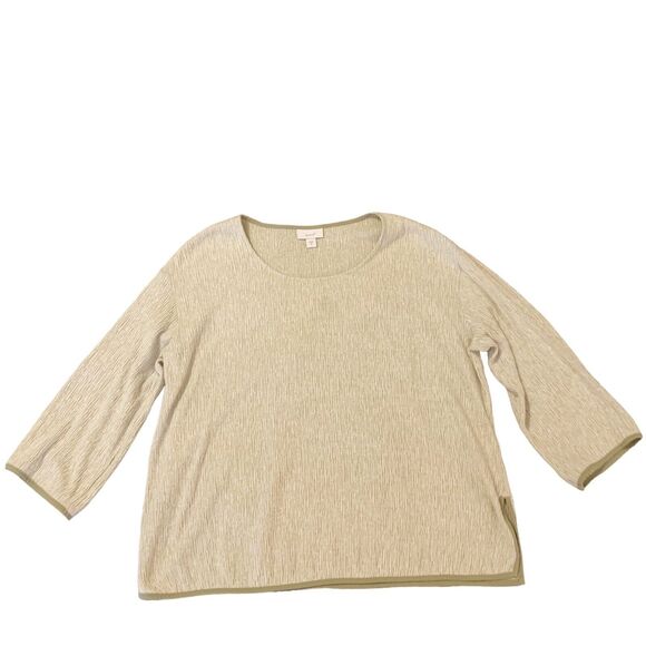 J. Jill Pure Sage Cream Blouse XS Women Linen Blend Textured BohoChic Earthy - Picture 5 of 16